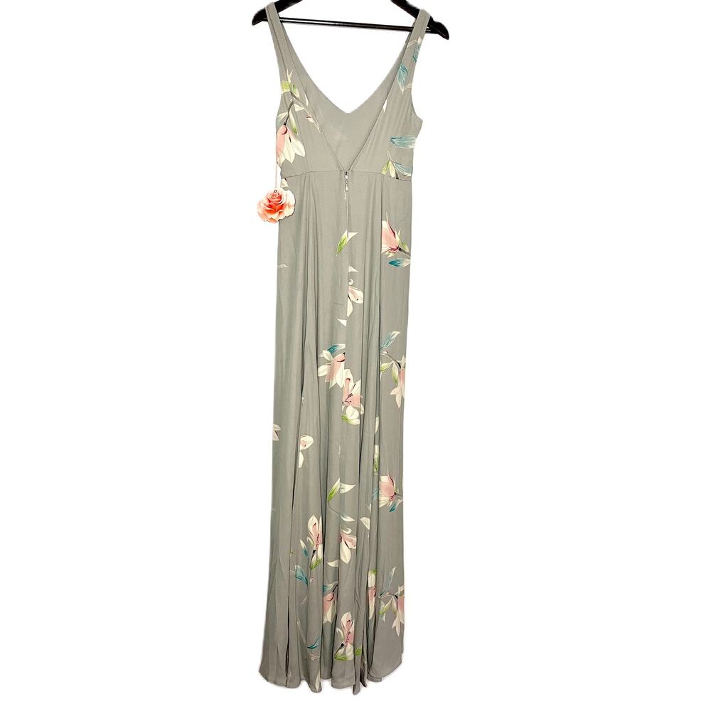 Show Me Your Mumu Jenn Maxi Dress Dove Grey Chiffon Size Small - Picture 5 of 9